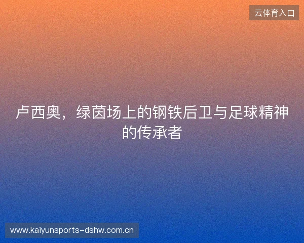 卢西奥，绿茵场上的钢铁后卫与足球精神的传承者